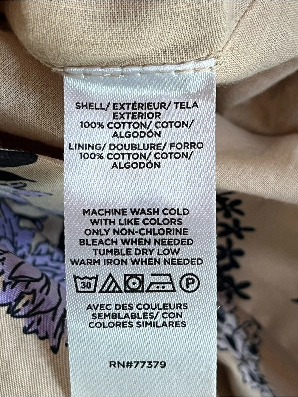 Ann Taylor A-Line Midi Skirt Pockets Floral Cotton Beige Purple Women's 16 NWOT